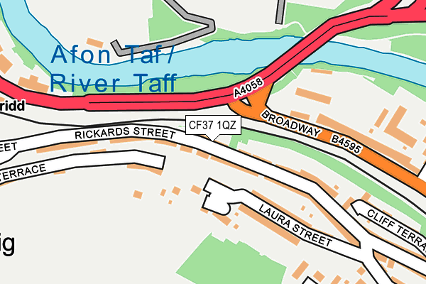 CF37 1QZ map - OS OpenMap – Local (Ordnance Survey)