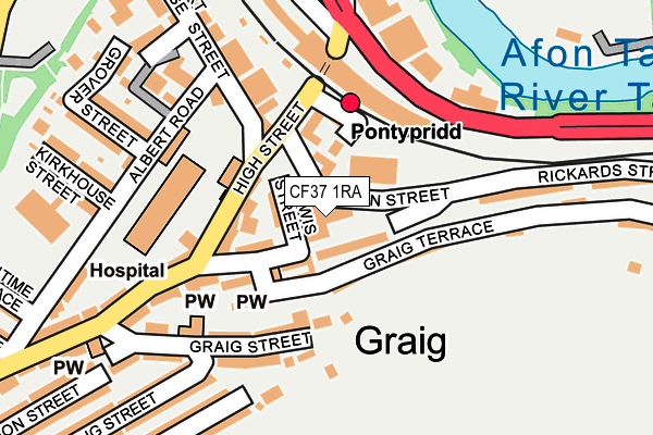 CF37 1RA map - OS OpenMap – Local (Ordnance Survey)