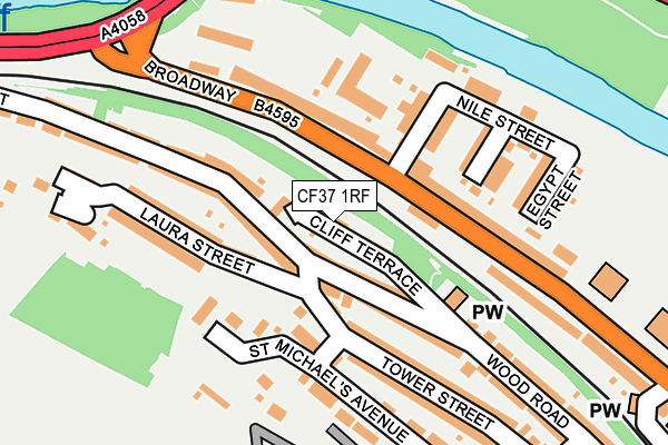 CF37 1RF map - OS OpenMap – Local (Ordnance Survey)