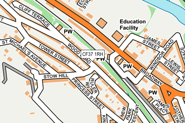 CF37 1RH map - OS OpenMap – Local (Ordnance Survey)