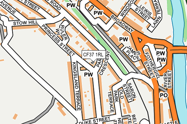 CF37 1RL map - OS OpenMap – Local (Ordnance Survey)