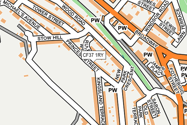 CF37 1RY map - OS OpenMap – Local (Ordnance Survey)