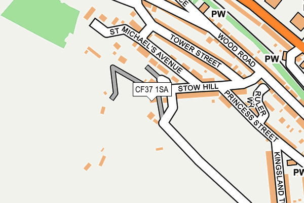 CF37 1SA map - OS OpenMap – Local (Ordnance Survey)