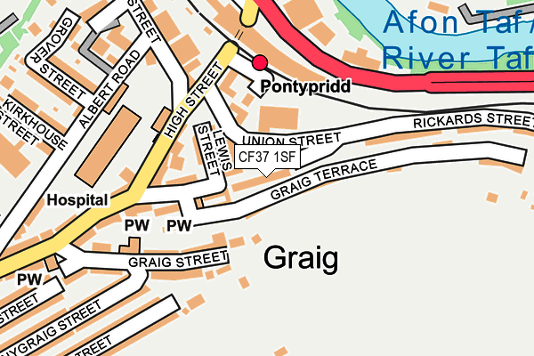 CF37 1SF map - OS OpenMap – Local (Ordnance Survey)