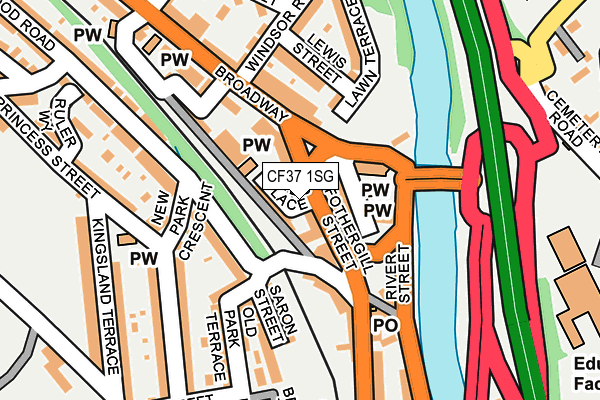 CF37 1SG map - OS OpenMap – Local (Ordnance Survey)