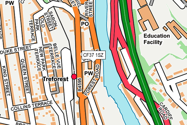 CF37 1SZ map - OS OpenMap – Local (Ordnance Survey)