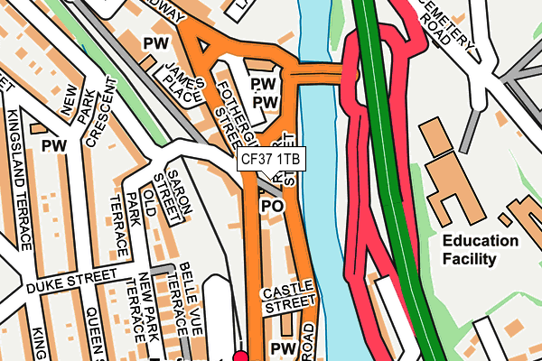 CF37 1TB map - OS OpenMap – Local (Ordnance Survey)