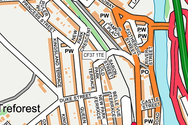 CF37 1TE map - OS OpenMap – Local (Ordnance Survey)