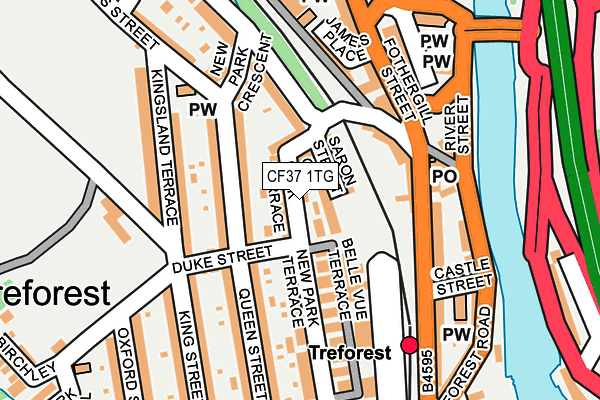 CF37 1TG map - OS OpenMap – Local (Ordnance Survey)