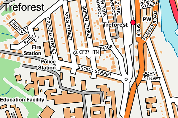 CF37 1TN map - OS OpenMap – Local (Ordnance Survey)