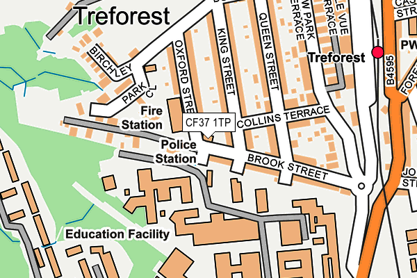 CF37 1TP map - OS OpenMap – Local (Ordnance Survey)