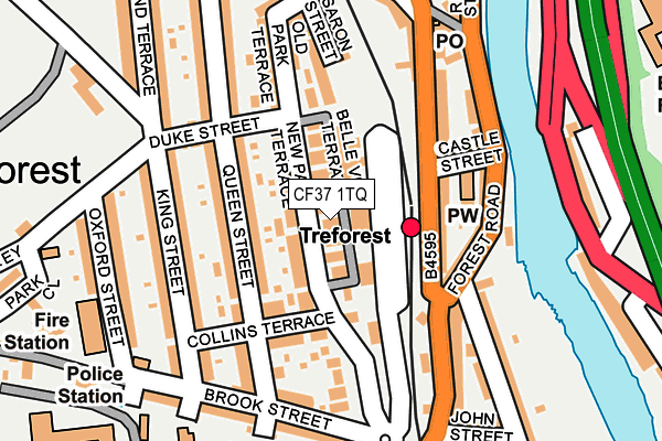 CF37 1TQ map - OS OpenMap – Local (Ordnance Survey)