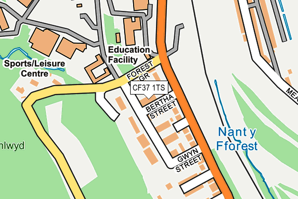 CF37 1TS map - OS OpenMap – Local (Ordnance Survey)