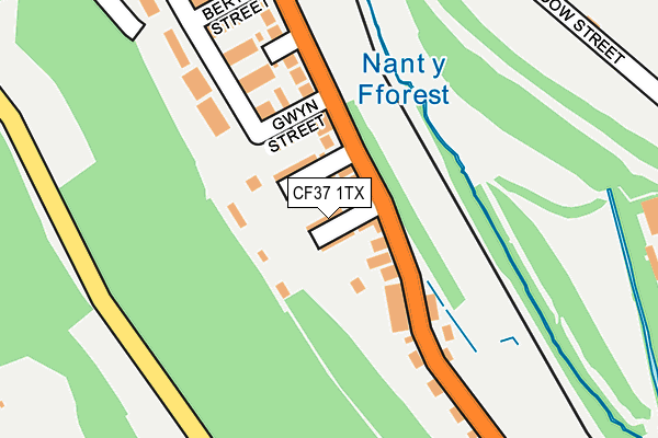 CF37 1TX map - OS OpenMap – Local (Ordnance Survey)
