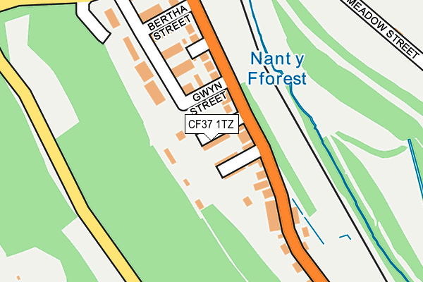 CF37 1TZ map - OS OpenMap – Local (Ordnance Survey)