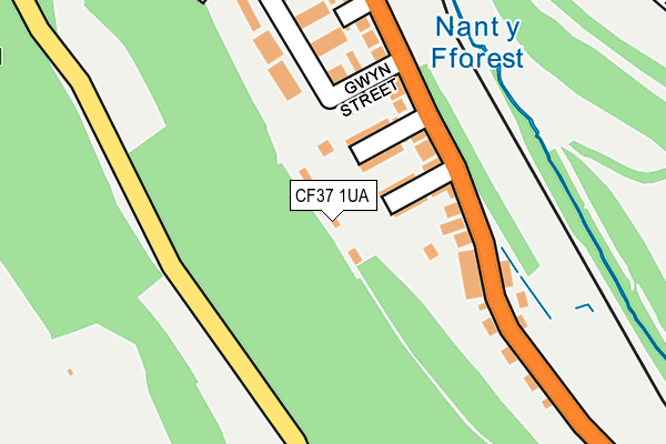 CF37 1UA map - OS OpenMap – Local (Ordnance Survey)