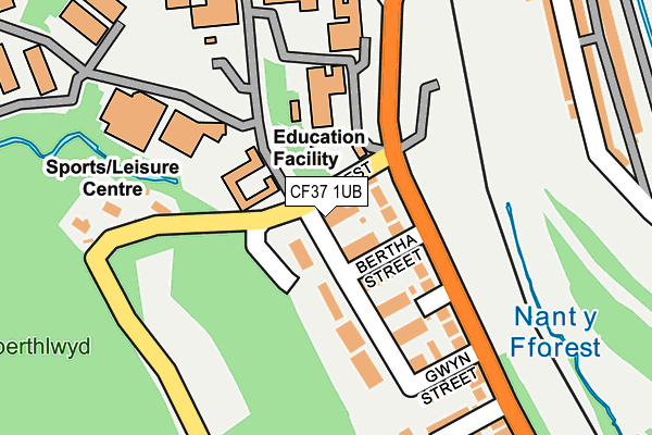 CF37 1UB map - OS OpenMap – Local (Ordnance Survey)