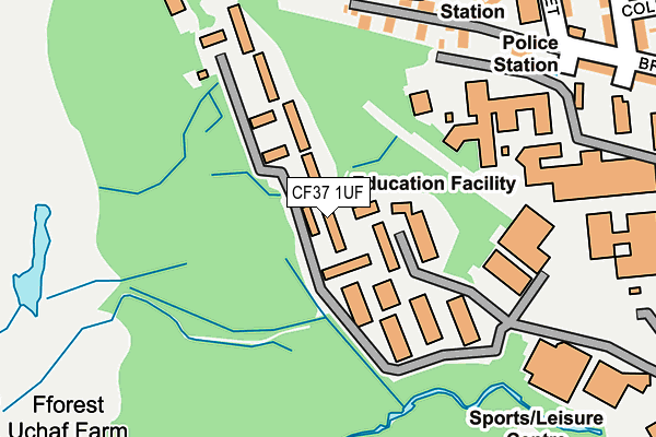 CF37 1UF map - OS OpenMap – Local (Ordnance Survey)