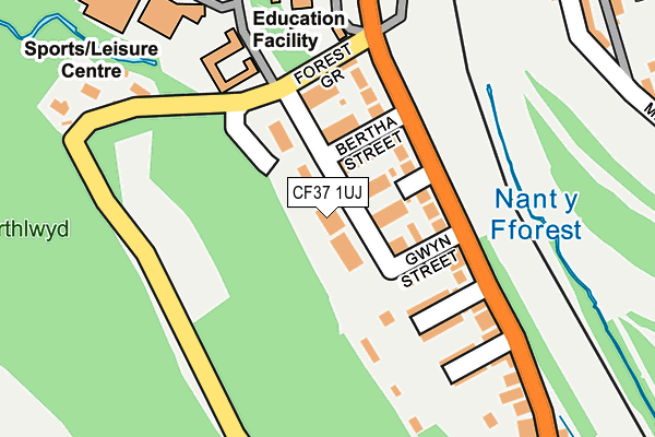 CF37 1UJ map - OS OpenMap – Local (Ordnance Survey)