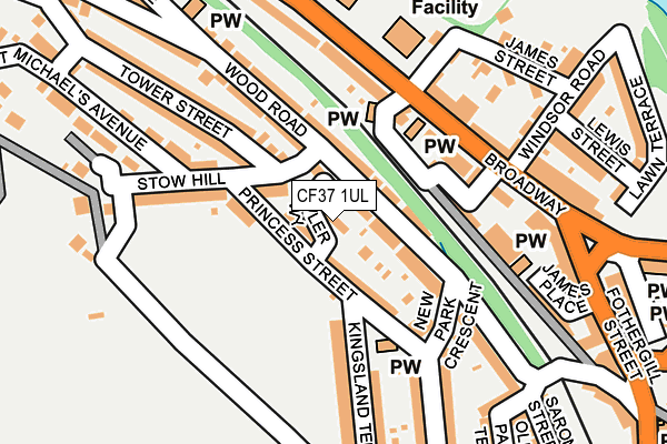 CF37 1UL map - OS OpenMap – Local (Ordnance Survey)