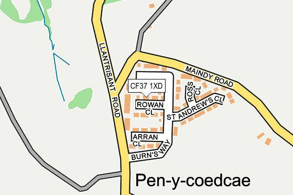 CF37 1XD map - OS OpenMap – Local (Ordnance Survey)