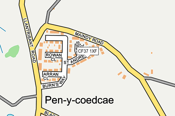 CF37 1XF map - OS OpenMap – Local (Ordnance Survey)