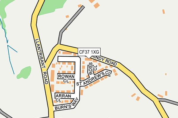 CF37 1XG map - OS OpenMap – Local (Ordnance Survey)