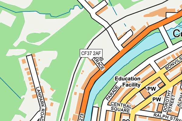 CF37 2AF map - OS OpenMap – Local (Ordnance Survey)