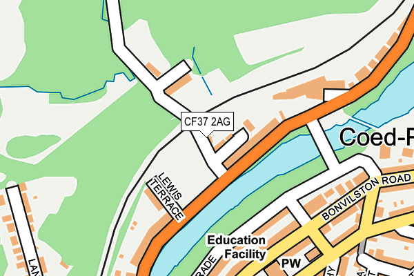 CF37 2AG map - OS OpenMap – Local (Ordnance Survey)