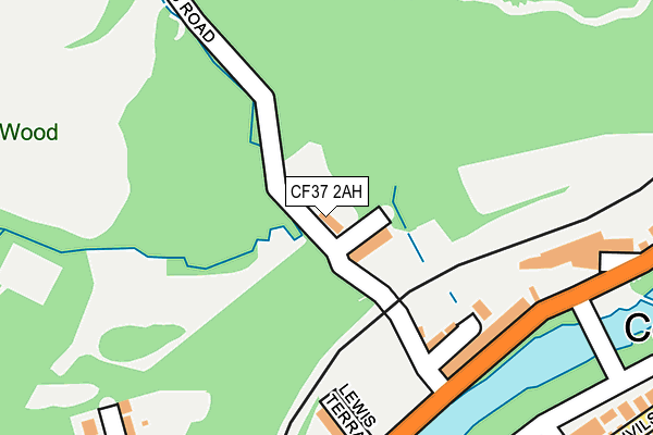 CF37 2AH map - OS OpenMap – Local (Ordnance Survey)