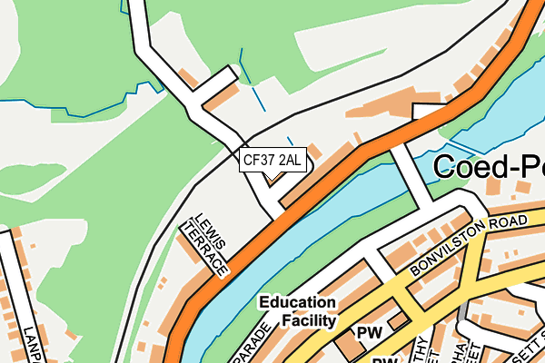 CF37 2AL map - OS OpenMap – Local (Ordnance Survey)