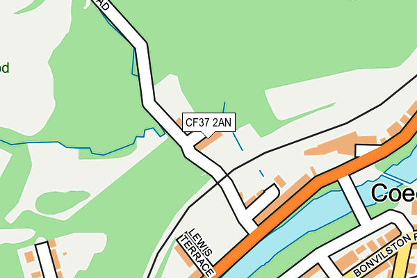 CF37 2AN map - OS OpenMap – Local (Ordnance Survey)