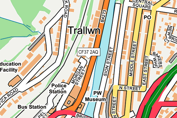 CF37 2AQ map - OS OpenMap – Local (Ordnance Survey)