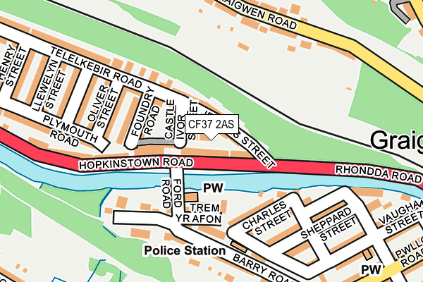 CF37 2AS map - OS OpenMap – Local (Ordnance Survey)