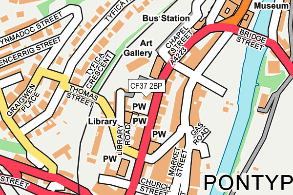 Map of PONTYPRIDD OSTEOPATHIC CLINIC LIMITED at local scale