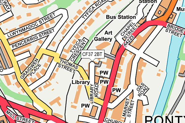 CF37 2BT map - OS OpenMap – Local (Ordnance Survey)