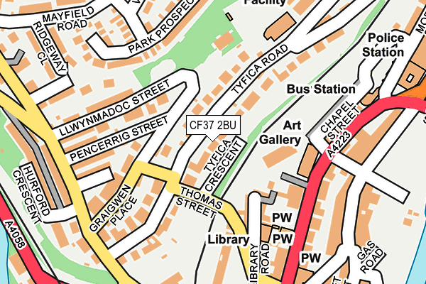 CF37 2BU map - OS OpenMap – Local (Ordnance Survey)