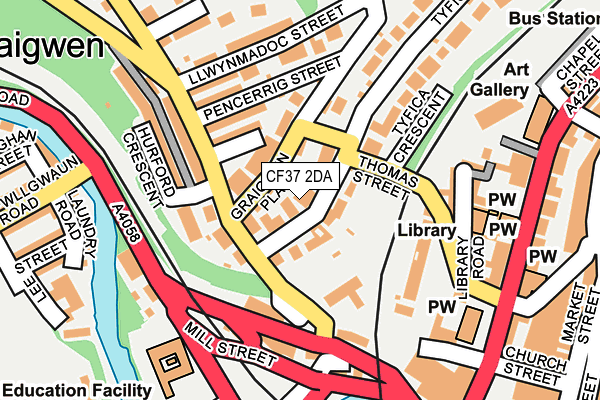 CF37 2DA map - OS OpenMap – Local (Ordnance Survey)