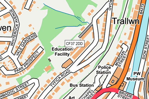 CF37 2DD map - OS OpenMap – Local (Ordnance Survey)