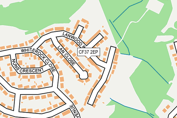 CF37 2EP map - OS OpenMap – Local (Ordnance Survey)