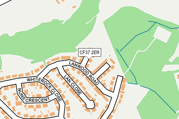 CF37 2ER map - OS OpenMap – Local (Ordnance Survey)