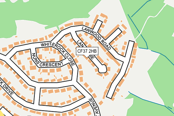 CF37 2HB map - OS OpenMap – Local (Ordnance Survey)