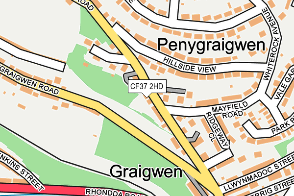 CF37 2HD map - OS OpenMap – Local (Ordnance Survey)