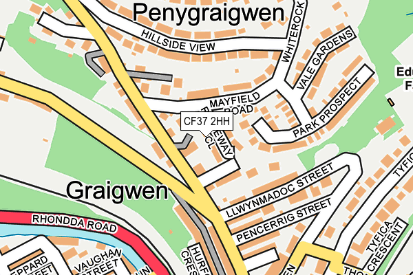 CF37 2HH map - OS OpenMap – Local (Ordnance Survey)