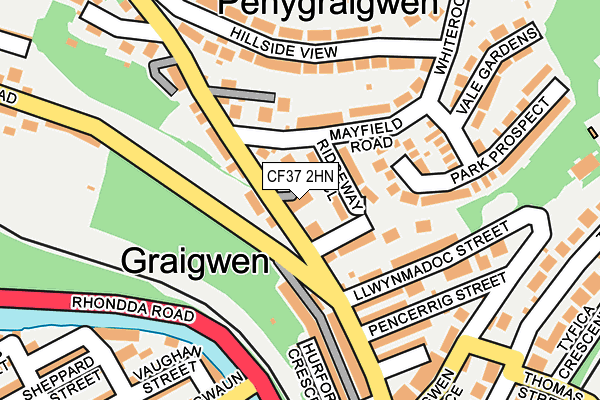 CF37 2HN map - OS OpenMap – Local (Ordnance Survey)