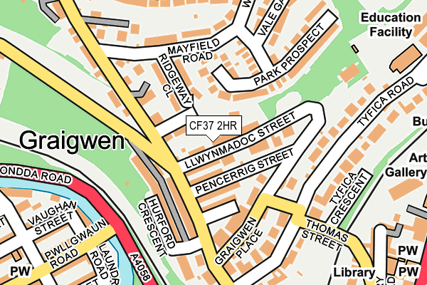 CF37 2HR map - OS OpenMap – Local (Ordnance Survey)