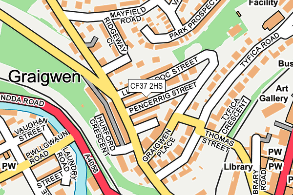 CF37 2HS map - OS OpenMap – Local (Ordnance Survey)