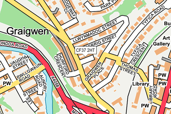 CF37 2HT map - OS OpenMap – Local (Ordnance Survey)