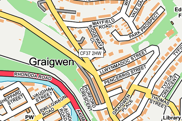 CF37 2HW map - OS OpenMap – Local (Ordnance Survey)