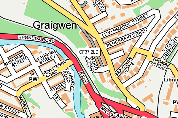 CF37 2LD map - OS OpenMap – Local (Ordnance Survey)